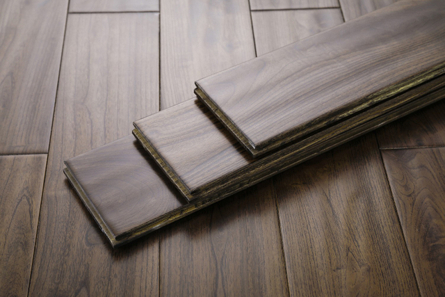 Пол из цельной древесины орехового цвета, натуральный паркет из твердых пород древесины саранчи, цельный пол из твердой древесины в помещении